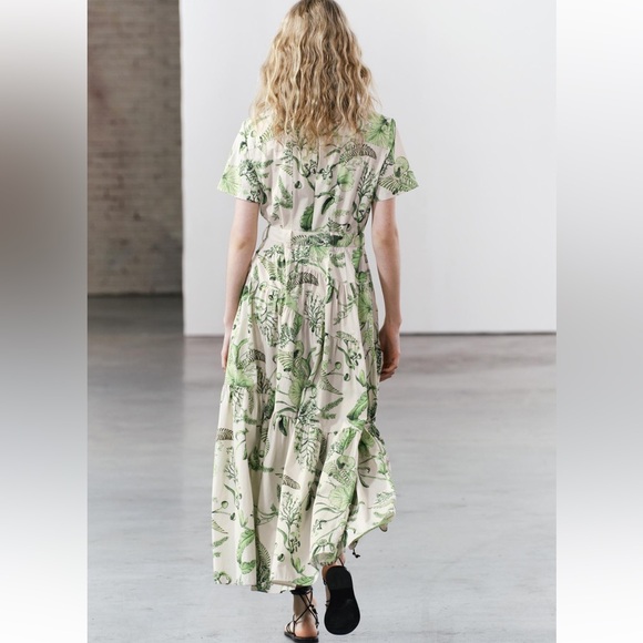 ZARA PRINTED MAXI SHIRT DRESS - Picture 3 of 9